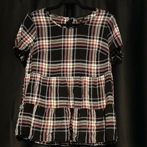 Torrid Black and Red Plaid Blouse
